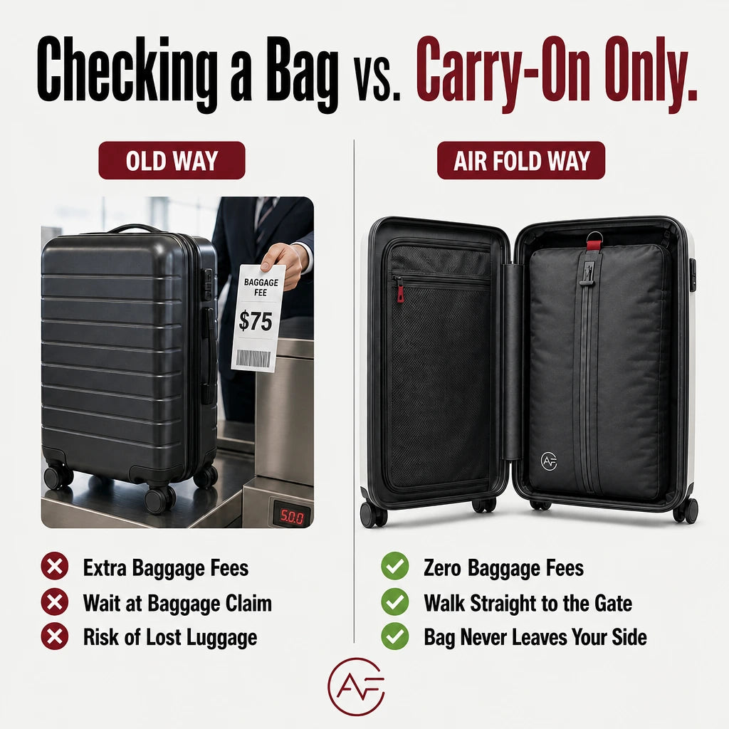 Air Fold™ Pack More. Check Less. Skip the Extra Baggage Fees.